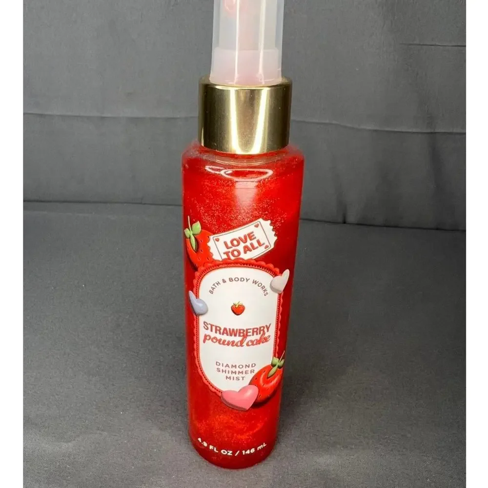 Bath & Body Works Strawberry Poundcake Shimmer Mist 4.9oz NEW